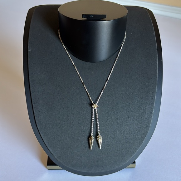 LAGOS KSL 18K Yellow Gold and Sterling Silver Pyramid Spike Lariat Necklace 28